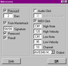 setting up the metronome