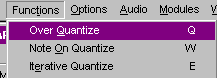 Menu Functions / Over Quantize