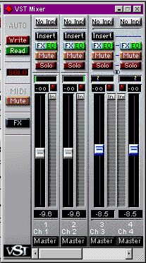 La Table de Mixage de Cubase VST.